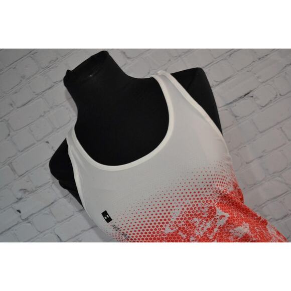 46388-a Under Armour Tanktop Performance Loose Pink White Size XS Womens NEW - Picture 3 of 11
